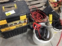 Mobile work center toll box & 3 buckets of tools