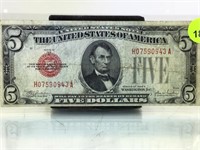 1928 E  RED SEAL $5 BILL