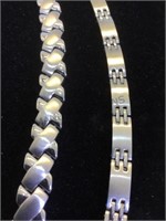2 STAINLESS STEEL "MAGNETIC THERAPY" BRACELETS