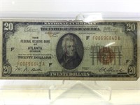 1928 $20 NOTE , '"THE FEDERAL RESERVE BANK