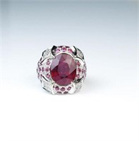 Extraordinary 9.07 Carat Ruby & Diamond Ring
