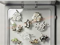 10 Assorted Sterling Silver Charms & Necklace