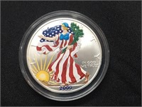2000 BU Colorized Silver Eagle