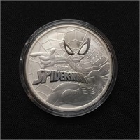 2017 BU 1 Oz. Silver Spider-Man Coin