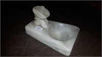 DECORATIVE MEXICAN ALABASTER ASHTRAY