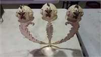 CANDLE STAND WITH 3 ROOSTING HEN CANDLES