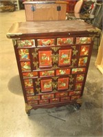 Very Awesome Oriental Cabinet W/Gold Tone Hardware