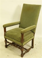 19th CENTURY FRENCH UPHOLSTERED ARMCHAIR