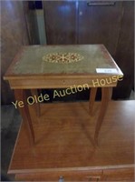 Inlaid Italian Petite Side Table With Lift Top