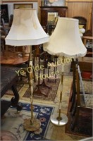 Onyx and Brass Floor Lamp With Shade (Rewire)
