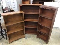 3 open bookcases
