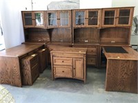 9 piece oak office set