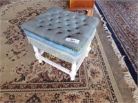 Fringed and Tufted Vanity Stool