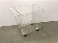 Lucite table on casters