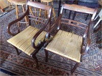 Matching Inlaid Mahogany Regency Style Armchairs