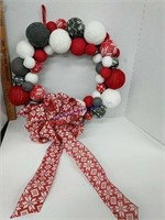 Red and gray wreath