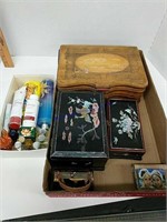 Jewelry Boxes W/ Contents And Cosmetics