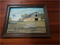 Farm scene painting by J. Mehl