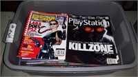 BIN OF ASSORTED PLAY STATION MAGAZINES