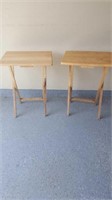 Pair of wooden tray tables