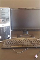 Computer, keyboard, and monitor