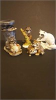 Collection of ceramic raccoons