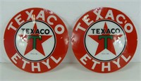 PAIR: TEXACO REPRODUCTION GLASS GLOBE LENSES