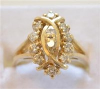14K Yellow Gold Diamond Estate Ring