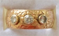 14K Yellow Gold 3 Diamond Anniversary Ring
