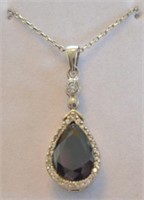 Sterling Silver 3ct Amethyst Necklace