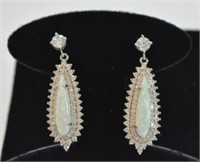 Sterling Silver 3ct Opal Earings
