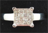 Sterling Silver .50ct Princess Set Diamond Ring