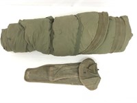 World War Two US sleeping bag and carry pouch