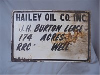 Hailey' Oil Co. Inc metal sign