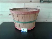 Vintage Wood Slat Apple Fruit Bushel Basket