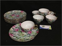 Fine China 6 lunch plates and cups sets