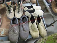 4 pair USED shoes: 2 slip on shoes, 2 reg shoes,