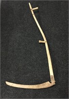 Vintage Scythe, wood with two handles