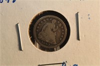 1843 Seated Liberty Half Dime