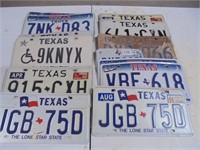 Lot of 13 Texas license plates