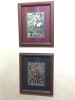 Framed Prints-Jockeys on Horses Lot of 2
