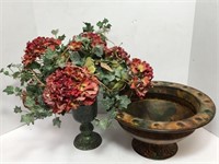 Tuscan Bowl and Urn with Silk Floral