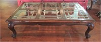 Large Wooden Coffee Table with Beveled