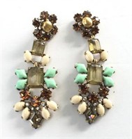 Stella & Dot large drop earrings with stones
