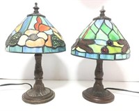 Pair of Tiffany Style Table Lamps, with