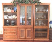 3 Piece Wall Cabinet, Has Double Glass