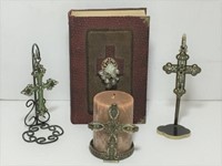 Hanging Cross Ornaments, Candle Holder,