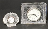 Waterford Crystal Desk Clocks, Lot of 2,