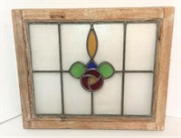 Framed Leaded Stained Glass Window,