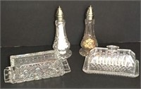Crystal Butter Dishes & Salt/Pepper Shakers